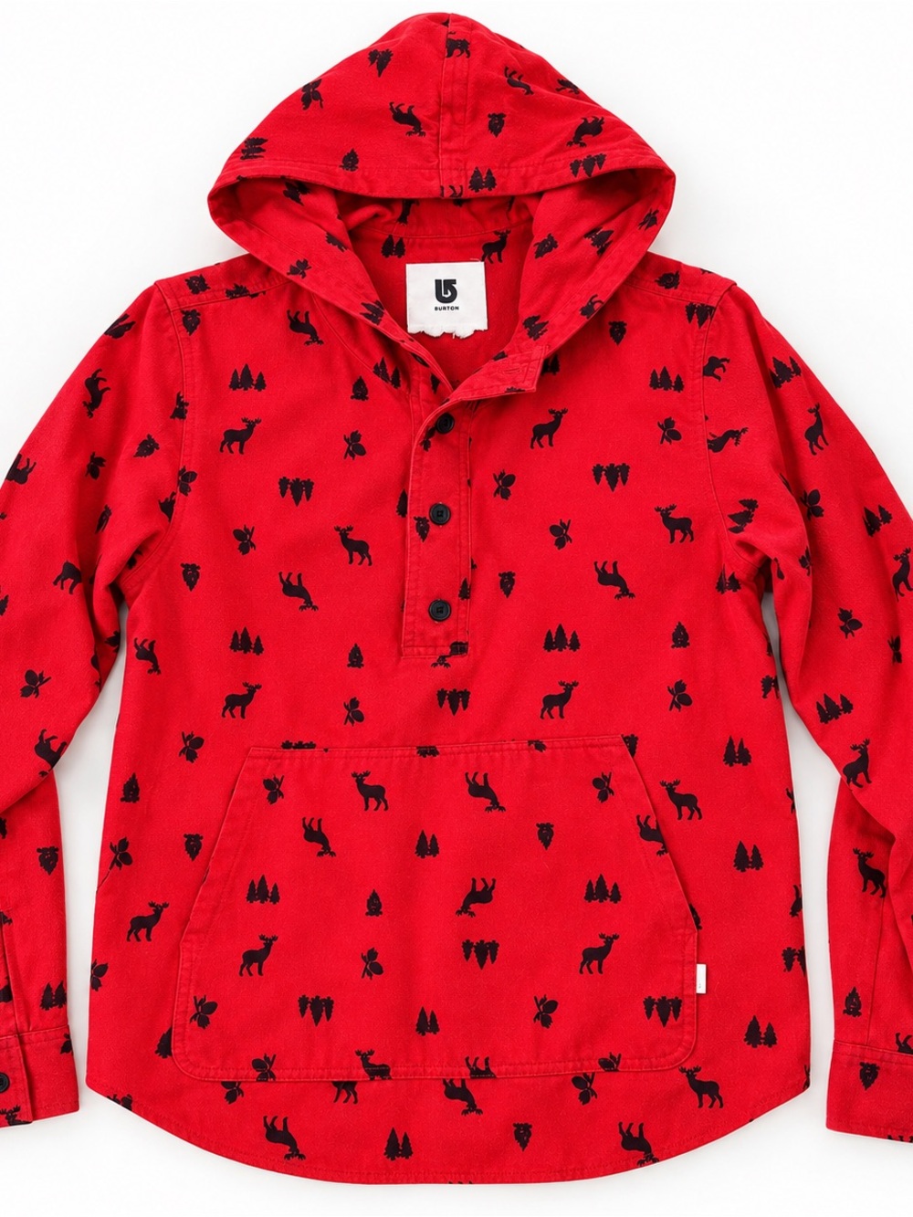 Burton Red Moose Print Lightweight Pullover Shirt Women’s Medium